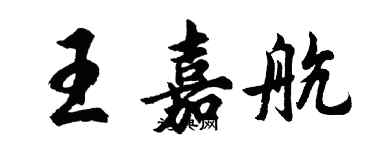 胡问遂王嘉航行书个性签名怎么写