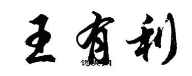 胡问遂王有利行书个性签名怎么写