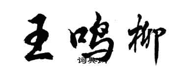 胡问遂王鸣柳行书个性签名怎么写