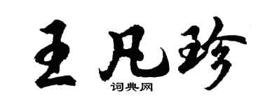 胡问遂王凡珍行书个性签名怎么写