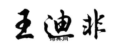 胡问遂王迪非行书个性签名怎么写