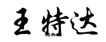 胡问遂王特达行书个性签名怎么写