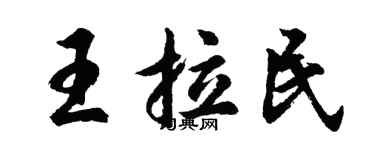 胡问遂王拉民行书个性签名怎么写