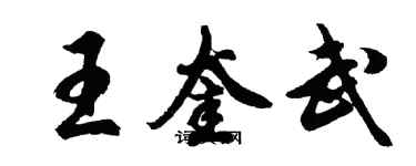 胡问遂王奎武行书个性签名怎么写
