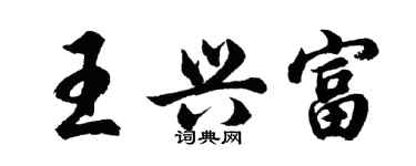 胡问遂王兴富行书个性签名怎么写