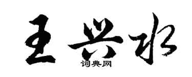 胡问遂王兴水行书个性签名怎么写