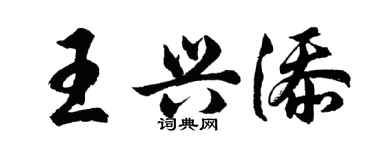 胡问遂王兴添行书个性签名怎么写