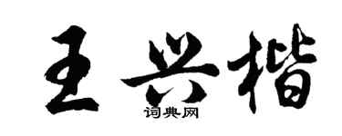胡问遂王兴楷行书个性签名怎么写