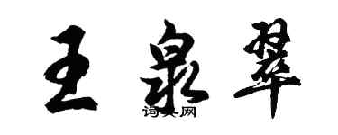 胡问遂王泉翠行书个性签名怎么写