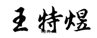 胡问遂王特煜行书个性签名怎么写