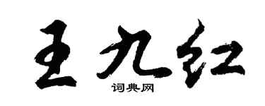 胡问遂王九红行书个性签名怎么写