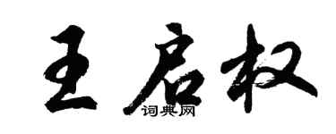 胡问遂王启权行书个性签名怎么写