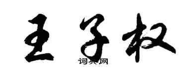胡问遂王子权行书个性签名怎么写