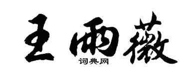 胡问遂王雨薇行书个性签名怎么写