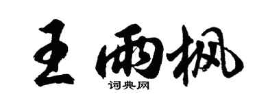 胡问遂王雨枫行书个性签名怎么写
