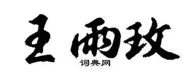 胡问遂王雨玫行书个性签名怎么写