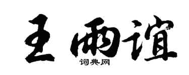 胡问遂王雨谊行书个性签名怎么写