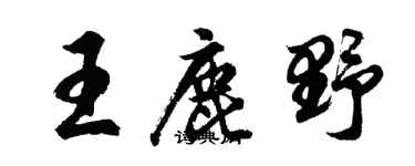 胡问遂王鹿野行书个性签名怎么写