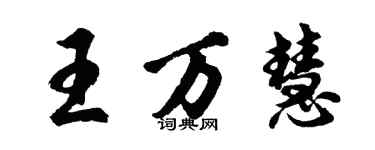 胡问遂王万慧行书个性签名怎么写
