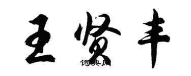 胡问遂王贤丰行书个性签名怎么写