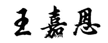 胡问遂王嘉恩行书个性签名怎么写