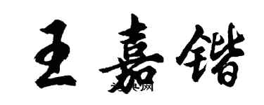 胡问遂王嘉锴行书个性签名怎么写