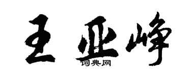 胡问遂王亚峥行书个性签名怎么写