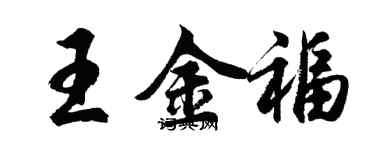 胡问遂王金福行书个性签名怎么写
