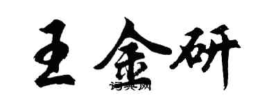 胡问遂王金研行书个性签名怎么写