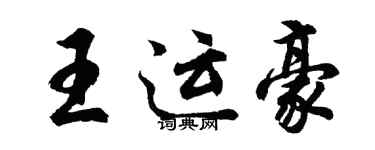 胡问遂王运豪行书个性签名怎么写