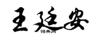 胡问遂王廷安行书个性签名怎么写