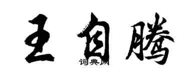 胡问遂王自腾行书个性签名怎么写