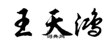 胡问遂王天鸿行书个性签名怎么写