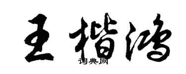 胡问遂王楷鸿行书个性签名怎么写