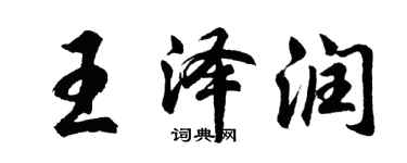 胡问遂王泽润行书个性签名怎么写