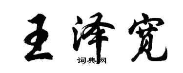 胡问遂王泽宽行书个性签名怎么写