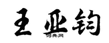 胡问遂王亚钧行书个性签名怎么写