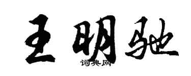 胡问遂王明驰行书个性签名怎么写