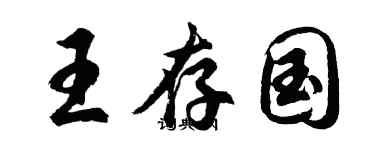 胡问遂王存国行书个性签名怎么写