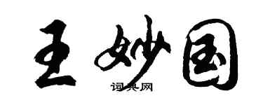 胡问遂王妙国行书个性签名怎么写