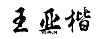胡问遂王亚楷行书个性签名怎么写