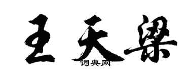 胡问遂王天梁行书个性签名怎么写