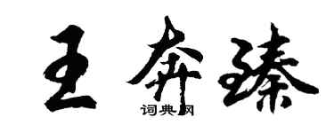 胡问遂王奔臻行书个性签名怎么写