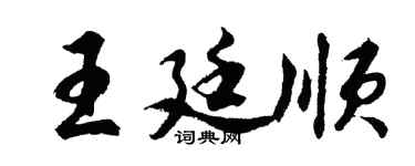 胡问遂王廷顺行书个性签名怎么写