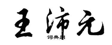 胡问遂王沛元行书个性签名怎么写
