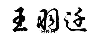 胡问遂王羽迁行书个性签名怎么写