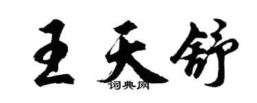 胡问遂王天舒行书个性签名怎么写