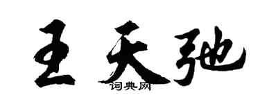 胡问遂王天弛行书个性签名怎么写