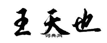 胡问遂王天也行书个性签名怎么写