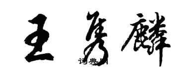 胡问遂王隽麟行书个性签名怎么写